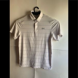 Under Armour heatgear polo shirt white stripped